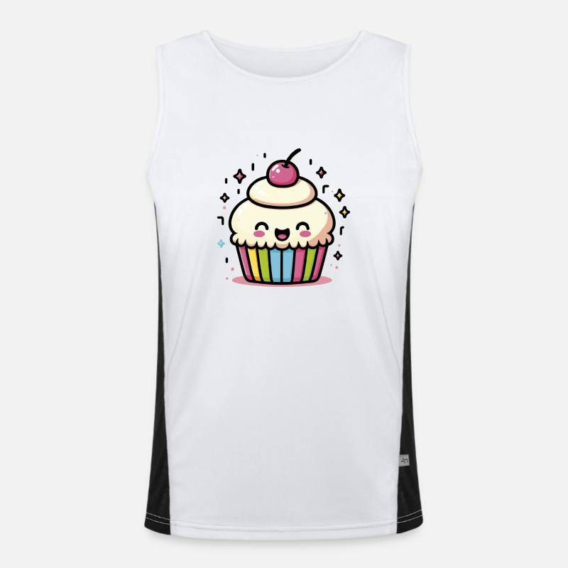 Kawaii Süßer Cupcake Funktionelles Kontrast-Tank Top für Männer 