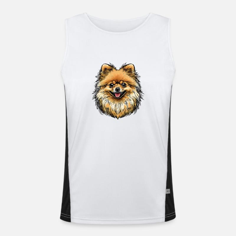 Pomeranian dog Men's Functional Contrast Tank Top 