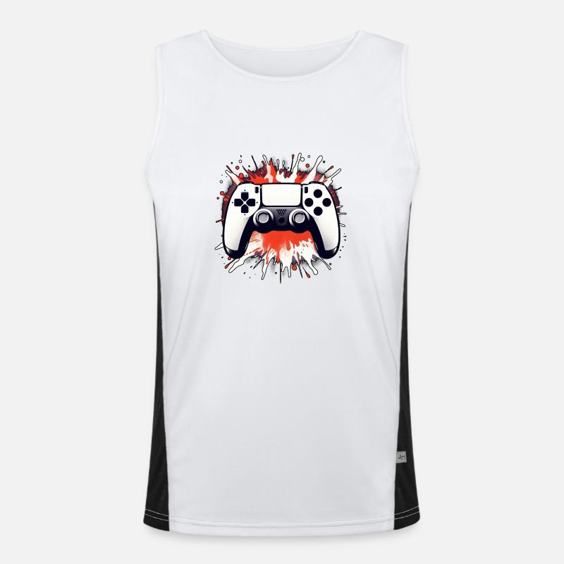 Controller art attack - Red Men's Functional Contrast Tank Top 