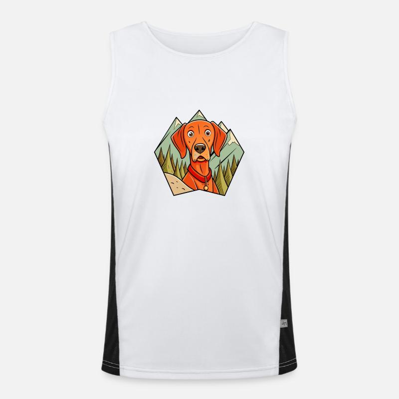 Alert Vizsla on Hike Men's Functional Contrast Tank Top 