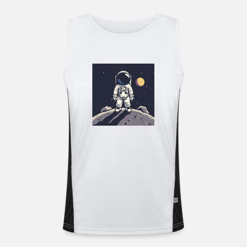Astronaut on lunar surface Men's Functional Contrast Tank Top 