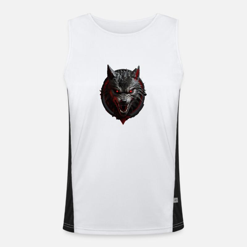 Devil's Wolf - Men's Functional Contrast Tank Top  - white/black