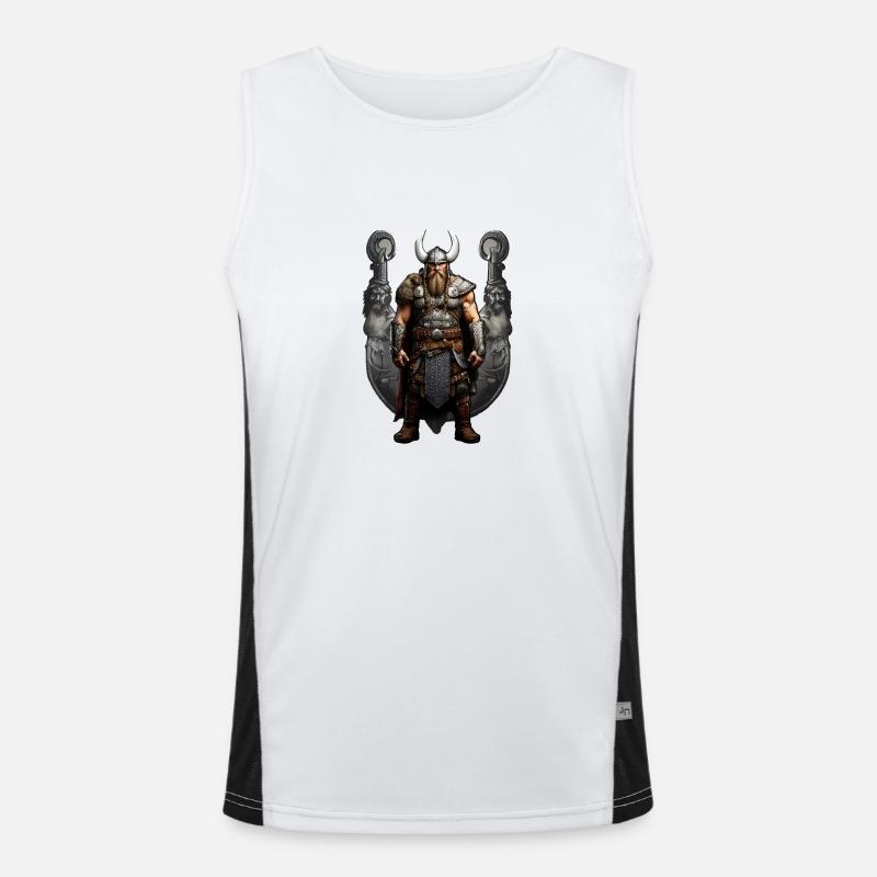 Wikinger Krieger Walhalla Funktionelles Kontrast-Tank Top für Männer 