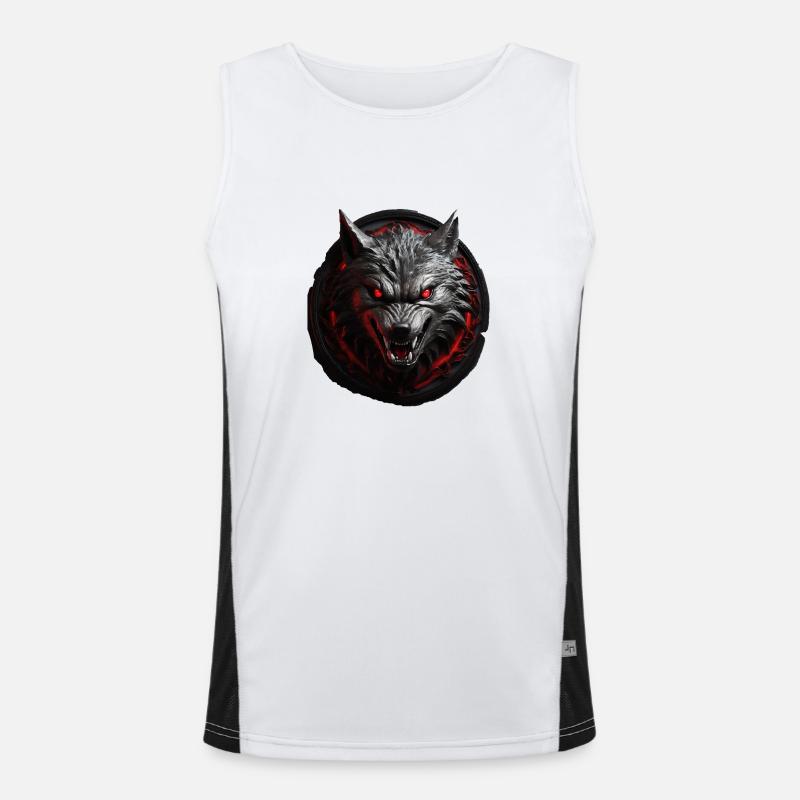 Devil's Wolf - Men's Functional Contrast Tank Top  - white/black