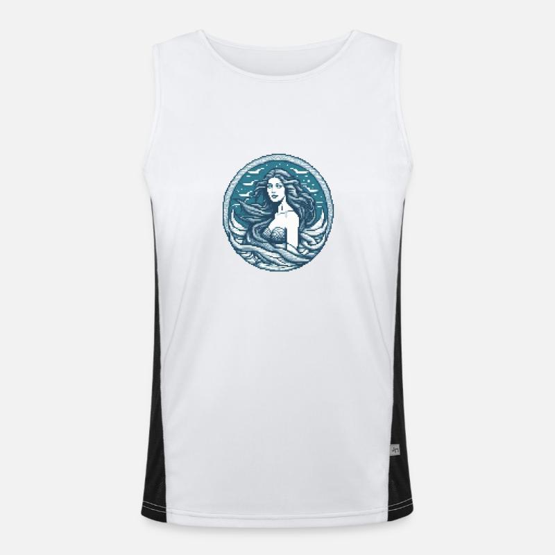 Oceanic Siren Pixel Men's Functional Contrast Tank Top 