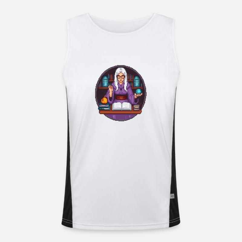 Arcane Librarian Pixel Men's Functional Contrast Tank Top 