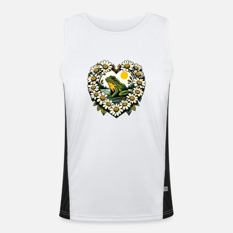 Froschiger See Funktionelles Kontrast-Tank Top für Männer 