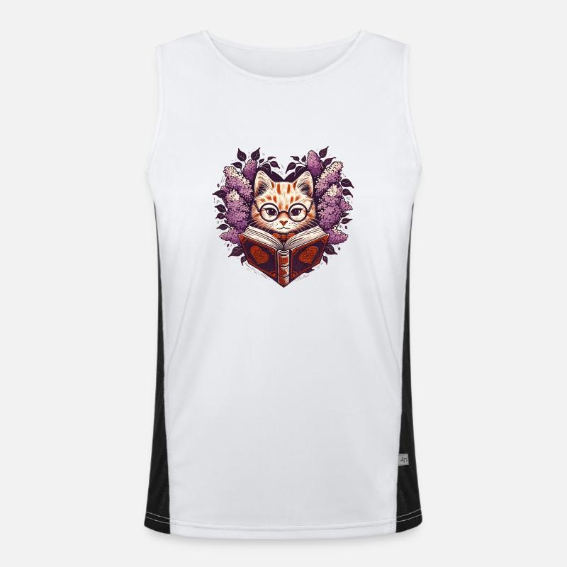 Reading Cat Men's Functional Contrast Tank Top 