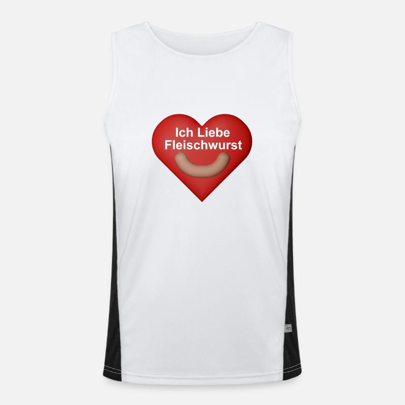 Ich Liebe Fleischwurst Funktionelles Kontrast-Tank Top für Männer 