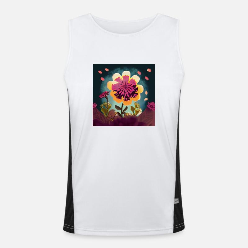 Bunte Freiheit: Hippie Blume Funktionelles Kontrast-Tank Top für Männer 
