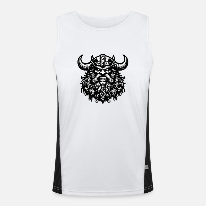 Mächtiger Wikingerkrieger Version 4 Funktionelles Kontrast-Tank Top für Männer 