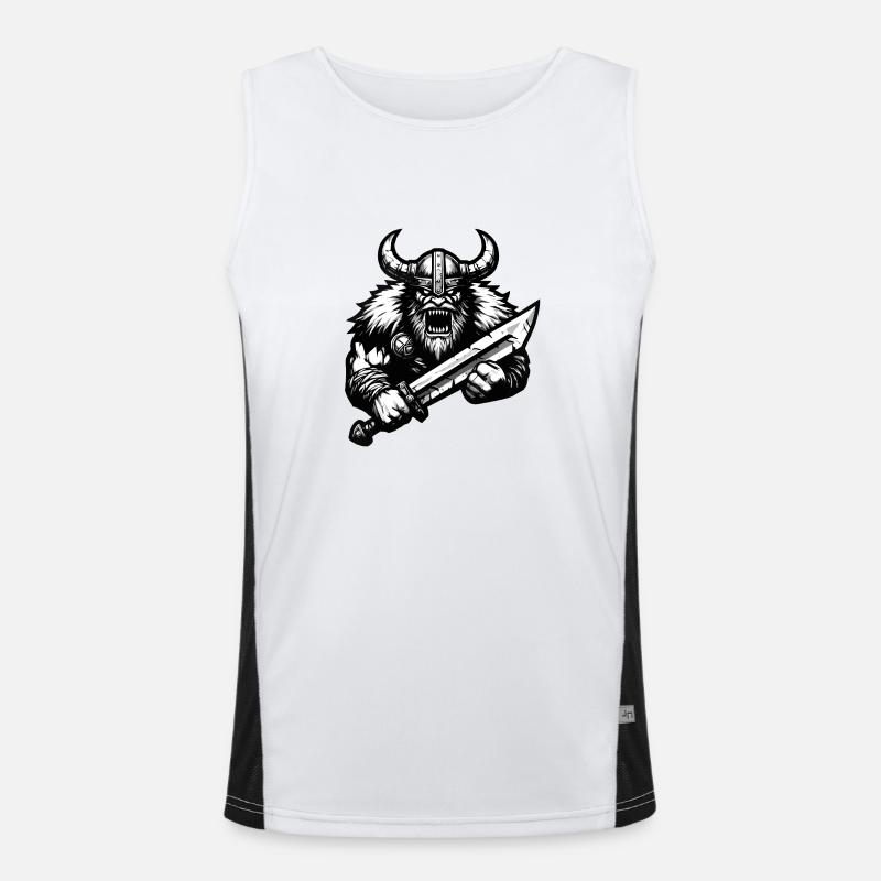 Mächtiger Wikingerkrieger Version 3 Funktionelles Kontrast-Tank Top für Männer 