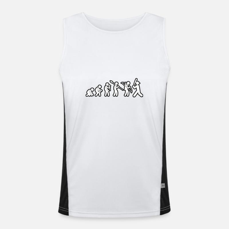 Evolution Baseball Grunge Blanc Débardeur respirant contrasté Homme 