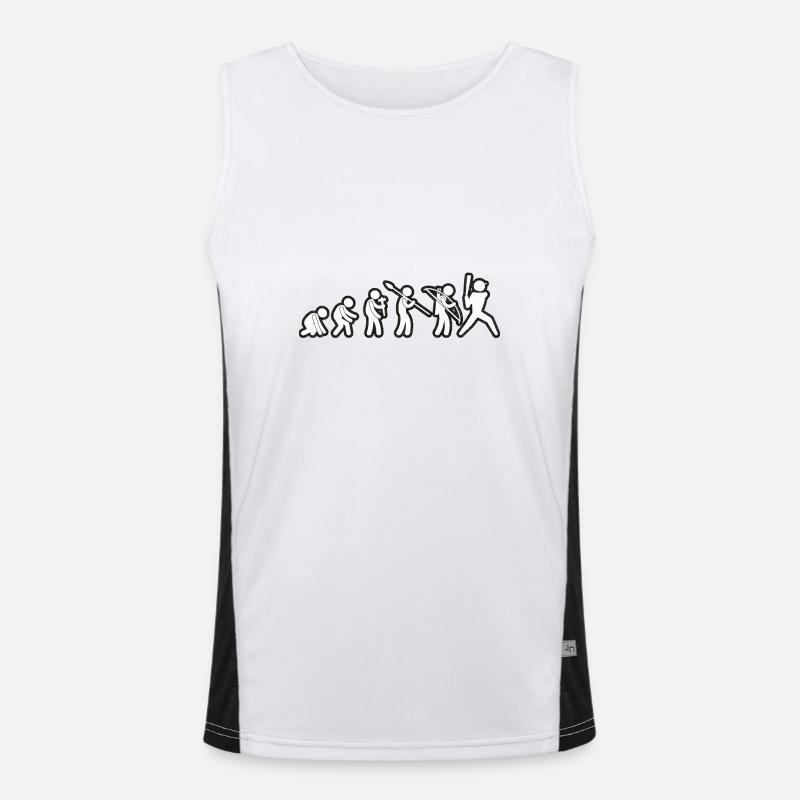 Evolution Baseball Player White Grunge - Men's Functional Contrast Tank Top  - white/black