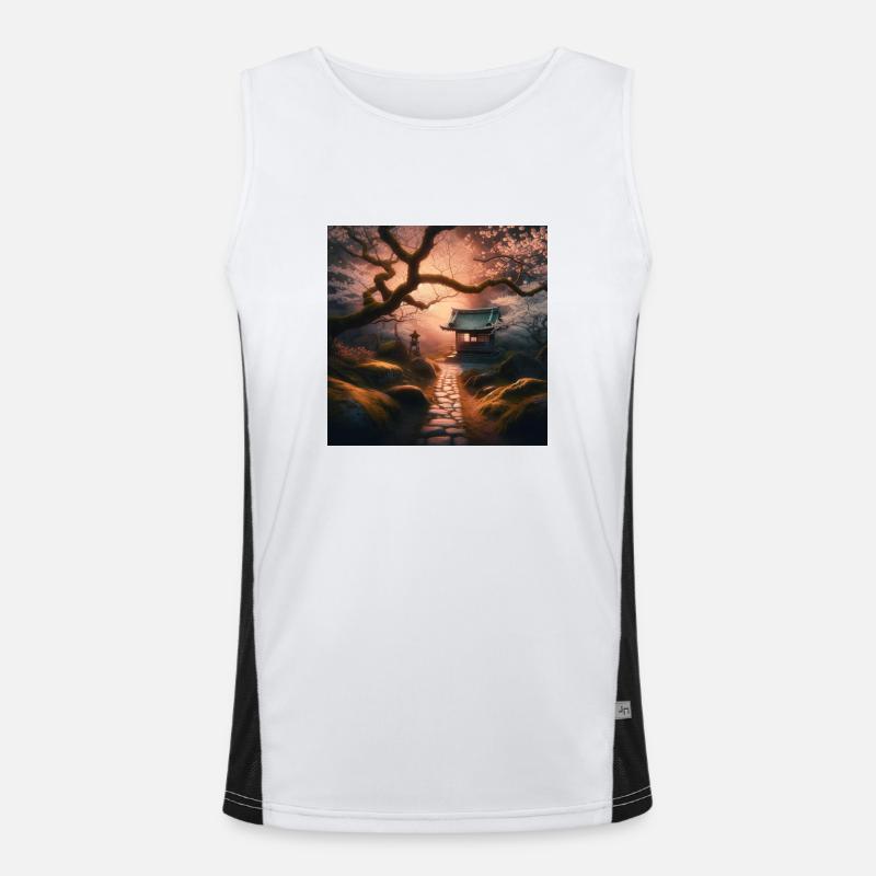 Japan Vintage Moss Stone Path Men's Functional Contrast Tank Top 