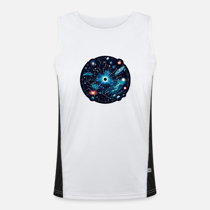 Constellations Celestial phenomena Star map Men's Functional Contrast Tank Top 