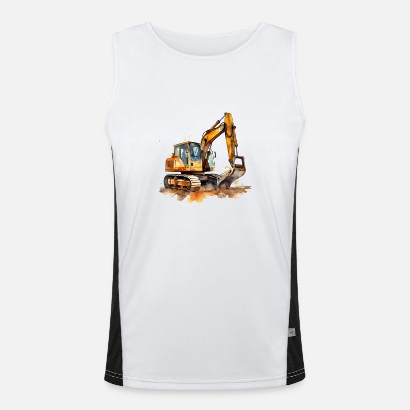 Construction excavator Men's Functional Contrast Tank Top 
