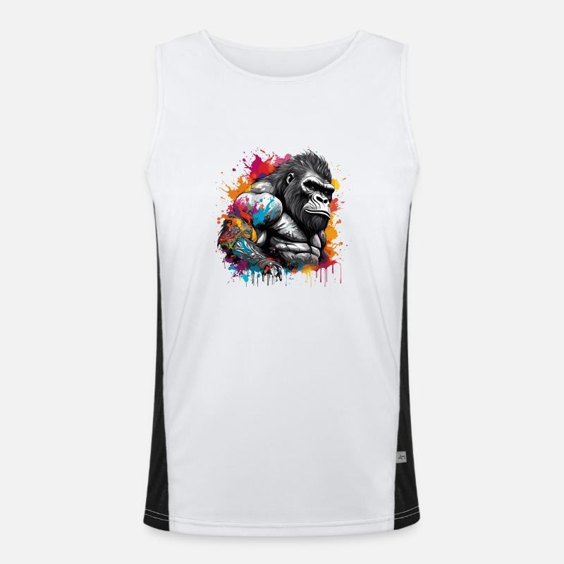 Tattoo / Tier / Kunst / cool / Comic / Gorilla Funktionelles Kontrast-Tank Top für Männer 