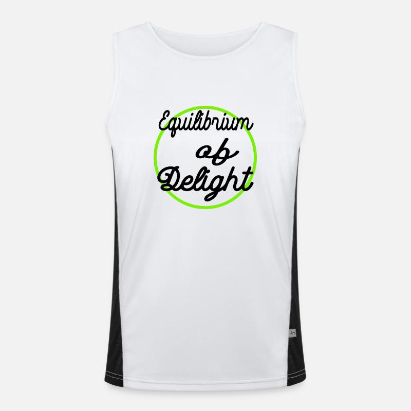 present idea achieving equilibrium jokes - Men's Functional Contrast Tank Top  - white/black