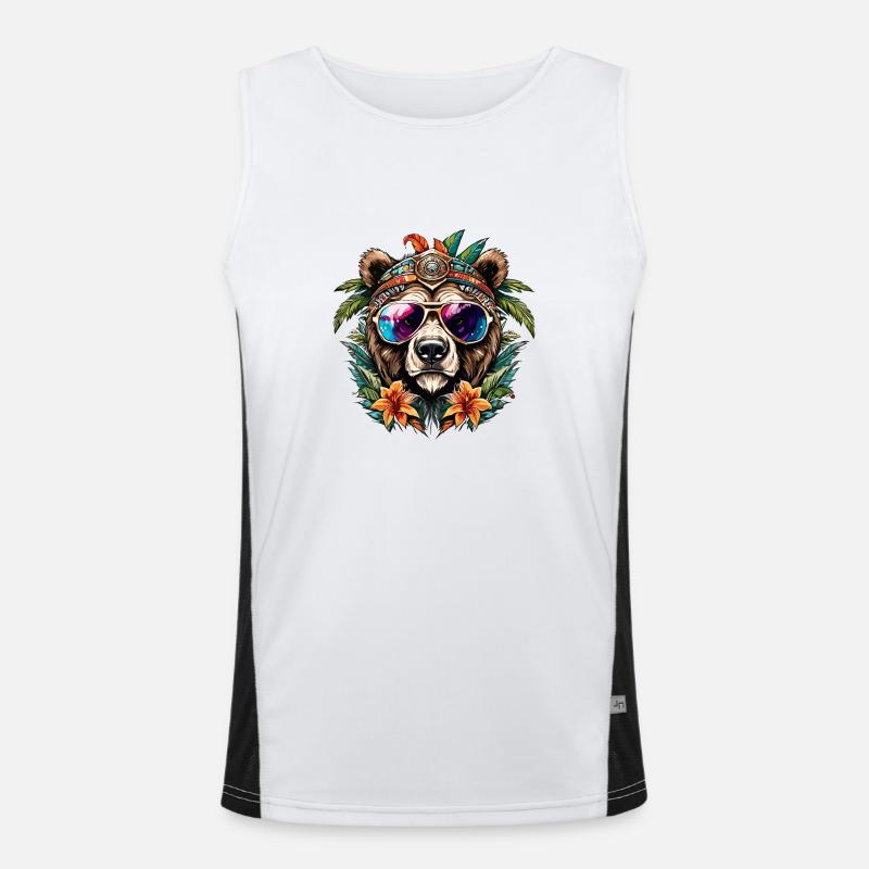 Tattoo / Tier / Kunst / cool / Comic / Bär Funktionelles Kontrast-Tank Top für Männer 