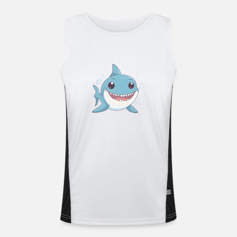 Kleiner kindlicher Hai Funktionelles Kontrast-Tank Top für Männer 
