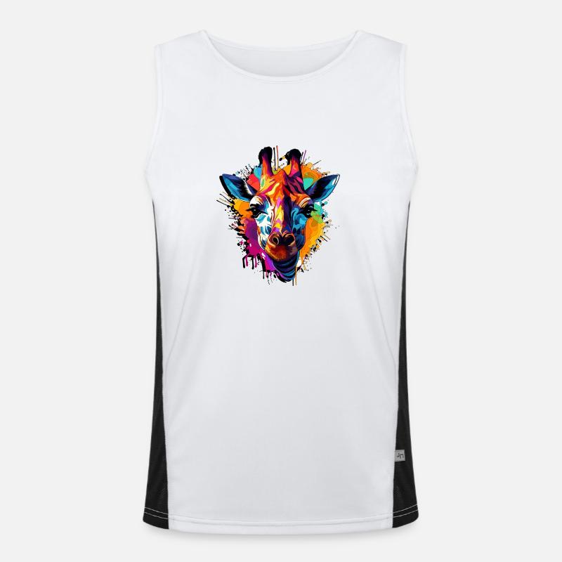 Abstraktes Giraffendesign - Arte Moda Funktionelles Kontrast-Tank Top für Männer 