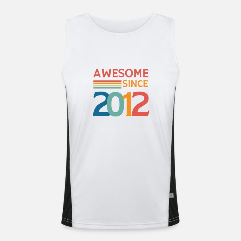 Awesome since 2012 - Men's Functional Contrast Tank Top  - white/black