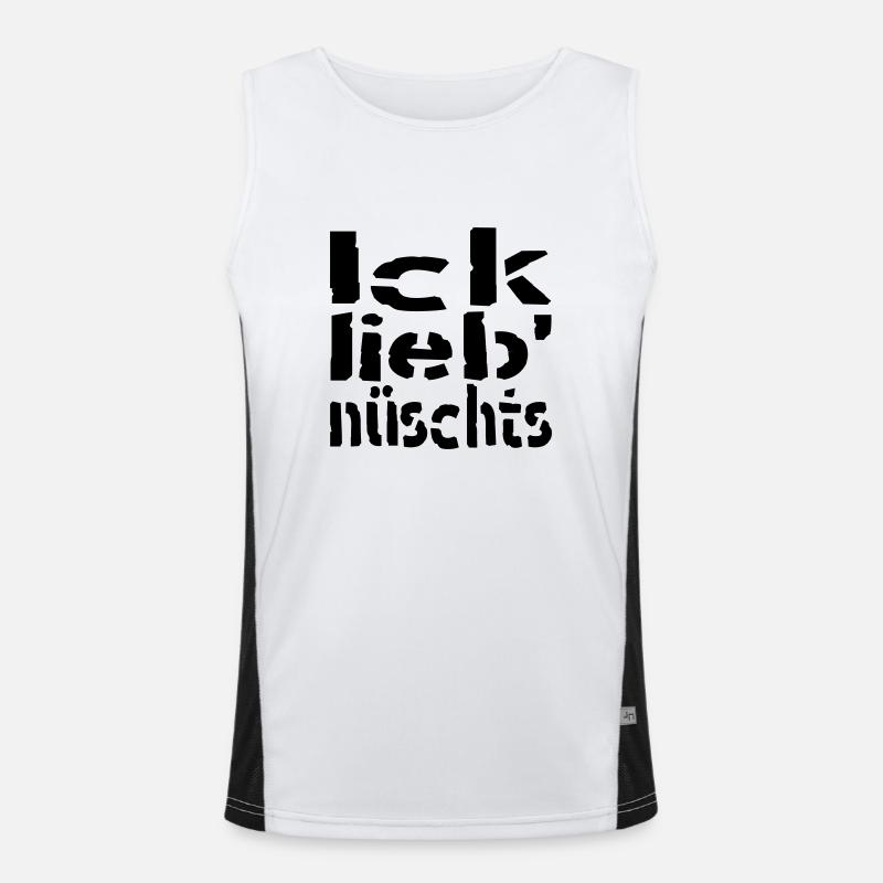 ick lieb nüschts Funktionelles Kontrast-Tank Top für Männer 