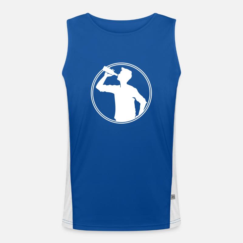 Trinker Bier Silhouette Funktionelles Kontrast-Tank Top für Männer 