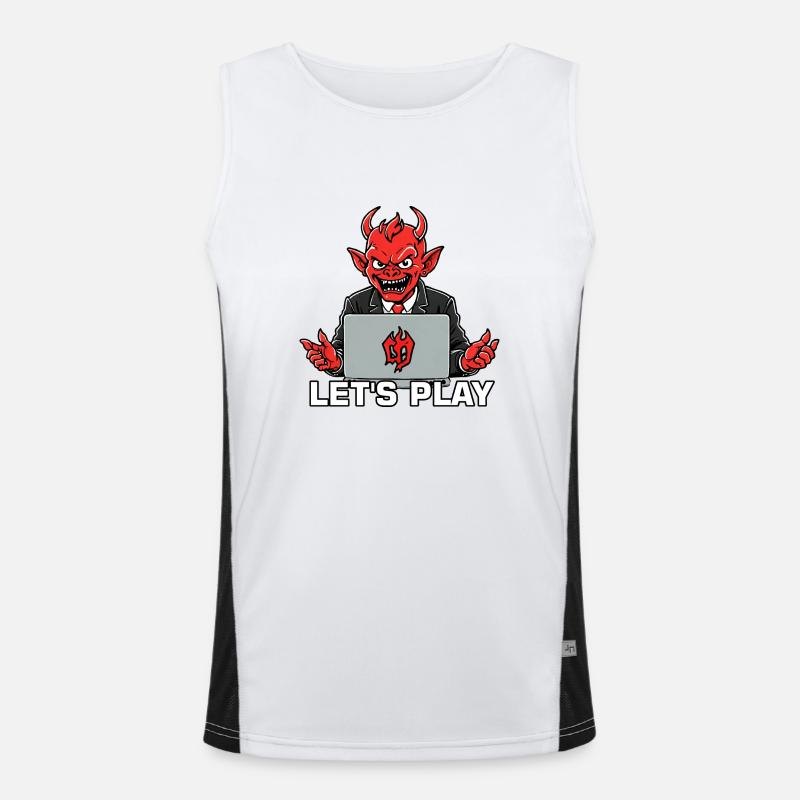 Red Devil - Men's Functional Contrast Tank Top  - white/black