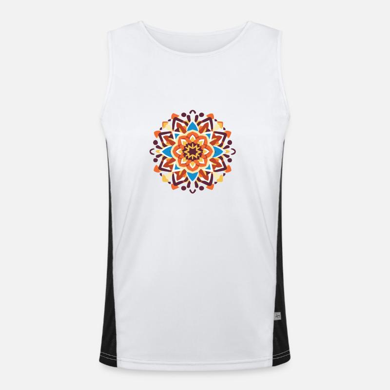 Mandala Pattern Colors Symmetrical Men's Functional Contrast Tank Top 