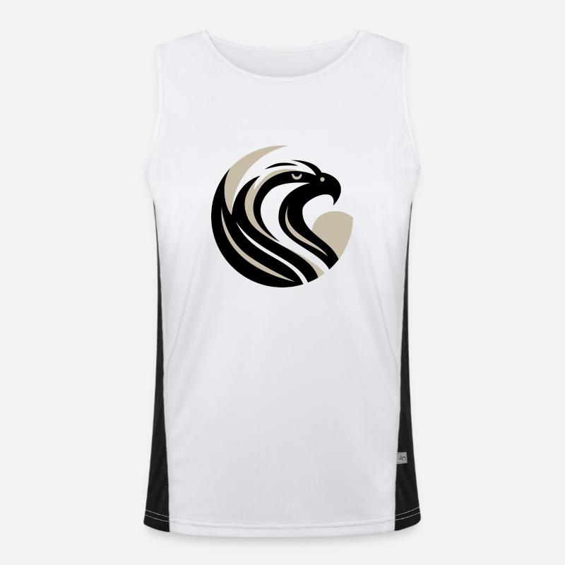 Stylized Eagle Head Men's Functional Contrast Tank Top 