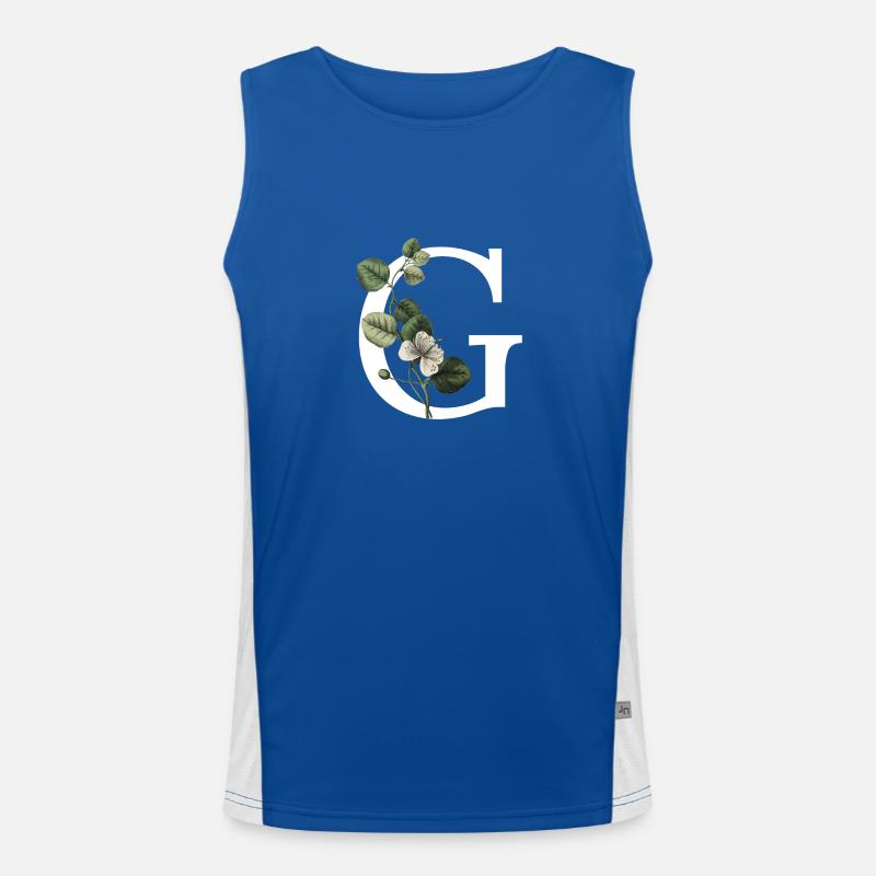 Buchstabe G Botanisches Grün Funktionelles Kontrast-Tank Top für Männer 