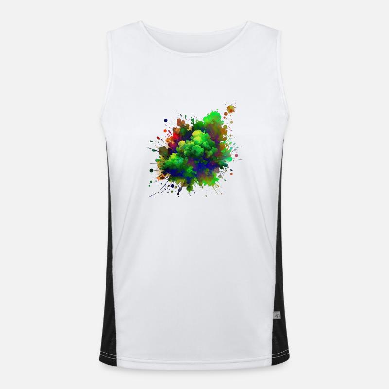 splash drop liquid abstract background water wave Men's Functional Contrast Tank Top 