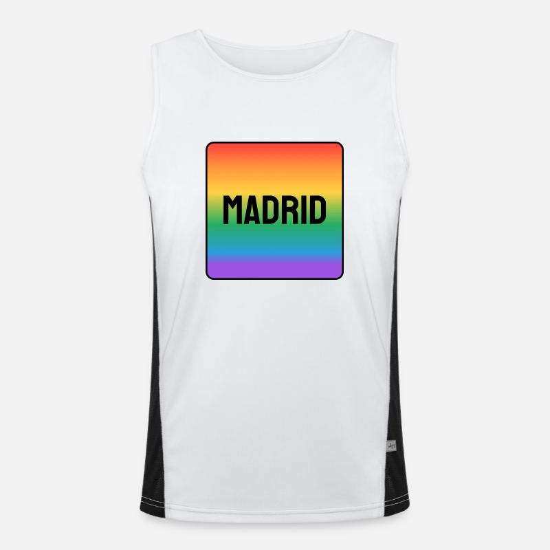 Schwules Madrid Funktionelles Kontrast-Tank Top für Männer 