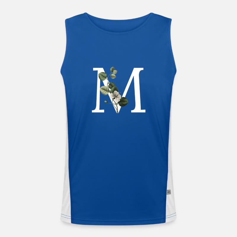 Buchstabe M Grün Botanisch Funktionelles Kontrast-Tank Top für Männer 