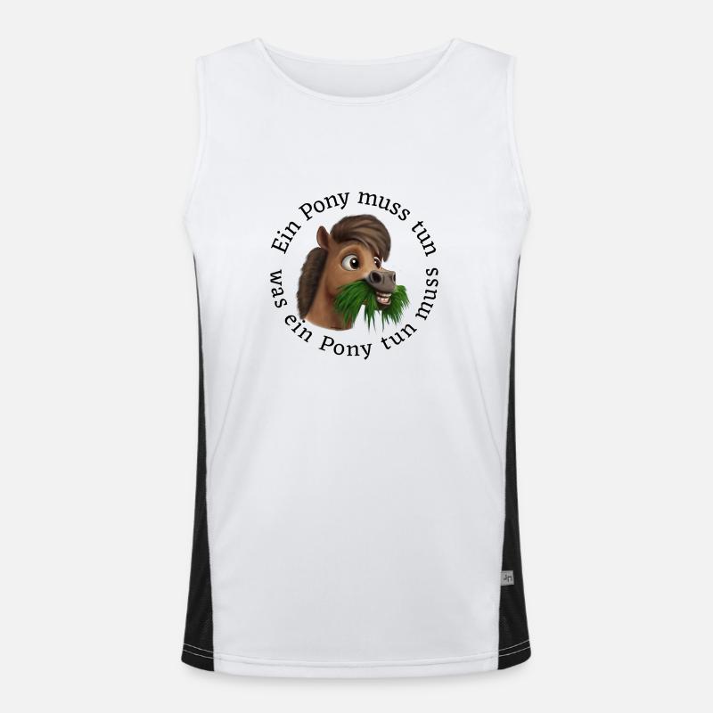 Nimmersatt Pony Funktionelles Kontrast-Tank Top für Männer 