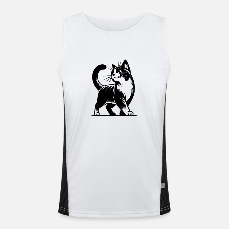 Tigre domestique élégant avec un look de chat mignon Débardeur respirant contrasté Homme 