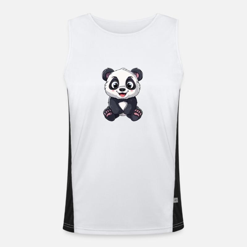 Panda mignon avec de grands yeux Débardeur respirant contrasté Homme 