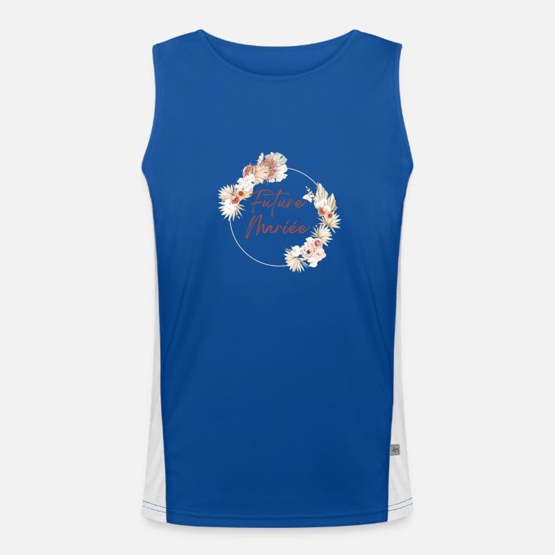 Braut Krone Boho Blumen Funktionelles Kontrast-Tank Top für Männer 