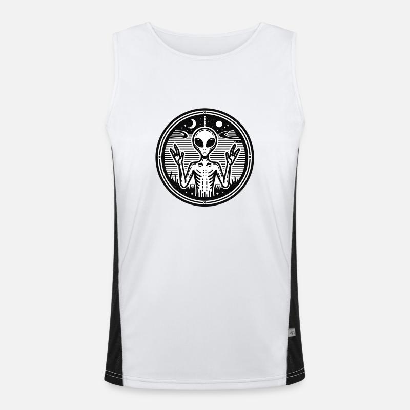 Ich komme in Frieden Funktionelles Kontrast-Tank Top für Männer 