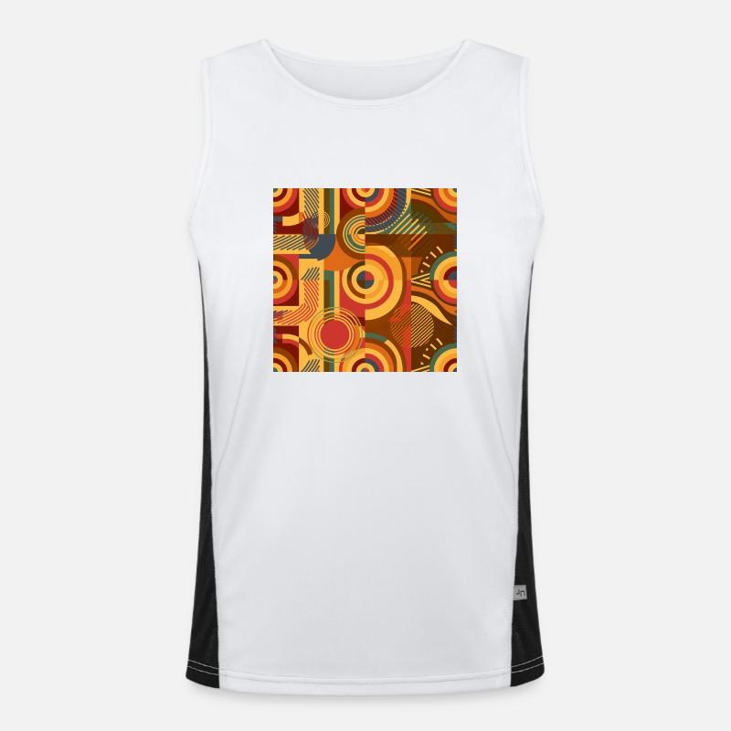 70s Nostalgia Pattern Men's Functional Contrast Tank Top 