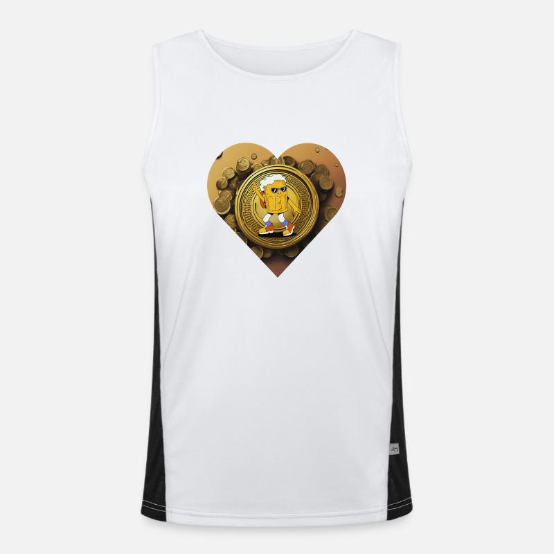 Dancing Beerman in Heart - Men's Functional Contrast Tank Top  - white/black