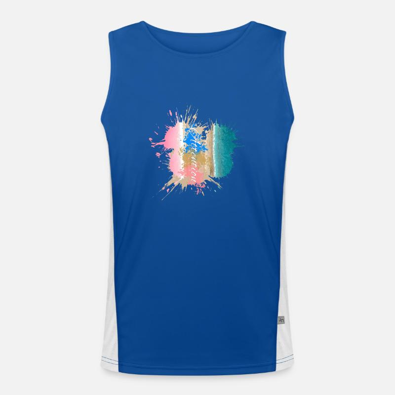 Attention - Colored Beach Paint Style Men's Functional Contrast Tank Top 