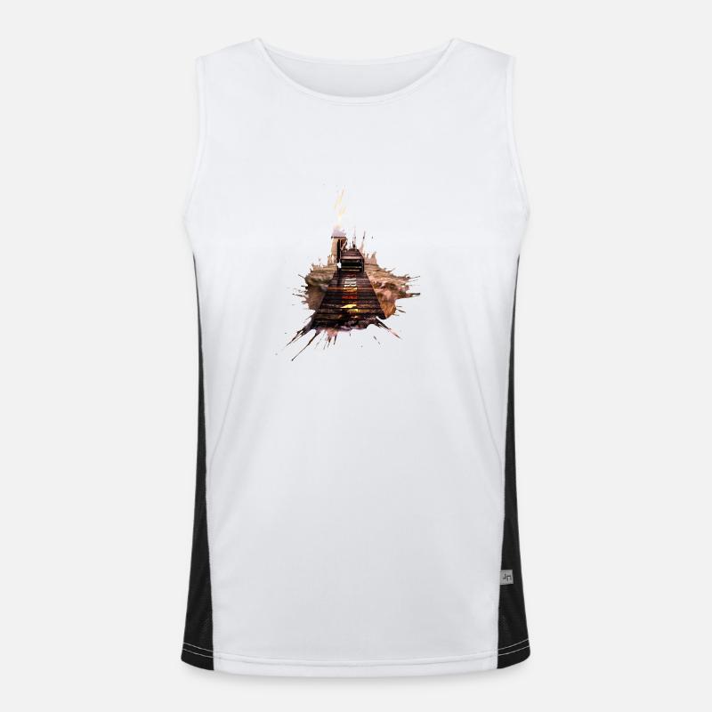 Holzdock - Warnung Funktionelles Kontrast-Tank Top für Männer 