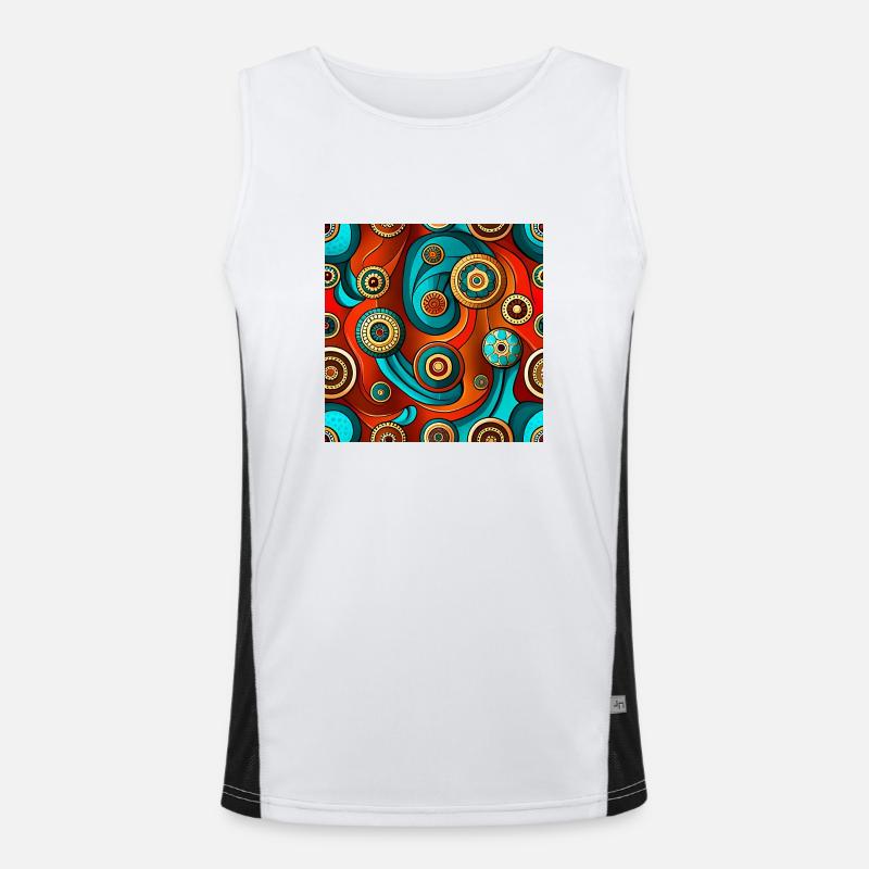 Modern Ajrakh Seamless Pattern Men's Functional Contrast Tank Top 