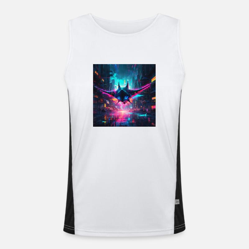 Neon Manta Rays Men's Functional Contrast Tank Top 