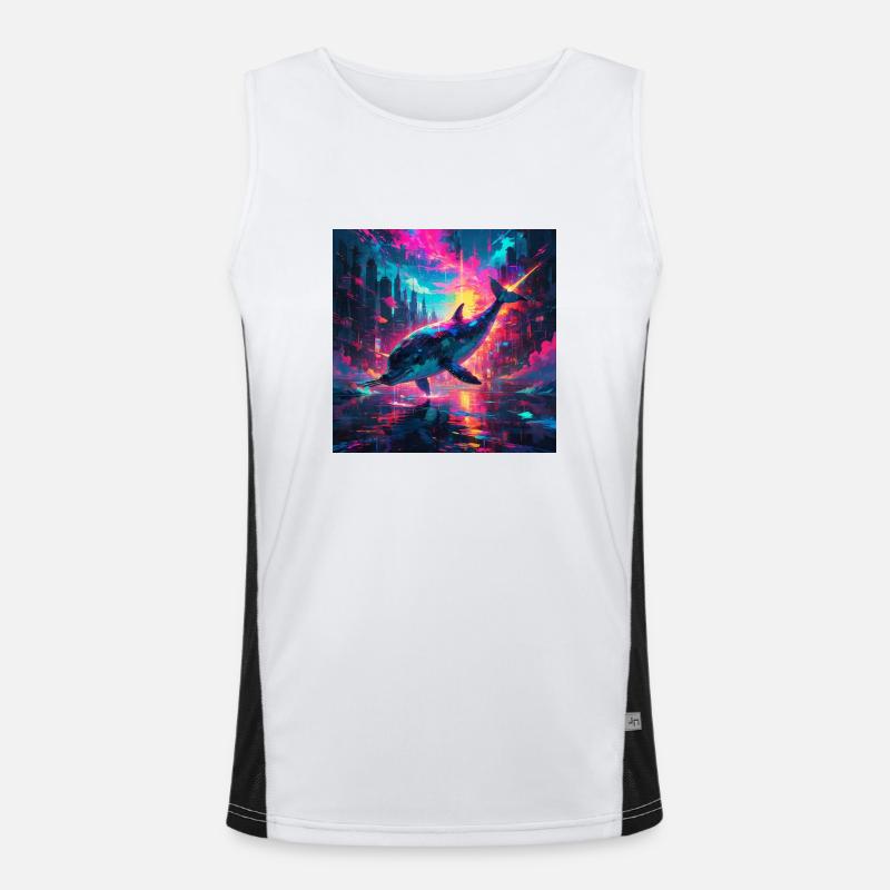 Neon Narwal Funktionelles Kontrast-Tank Top für Männer 