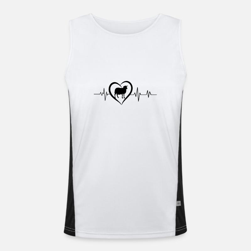 Herzschlag Schaf Funktionelles Kontrast-Tank Top für Männer 