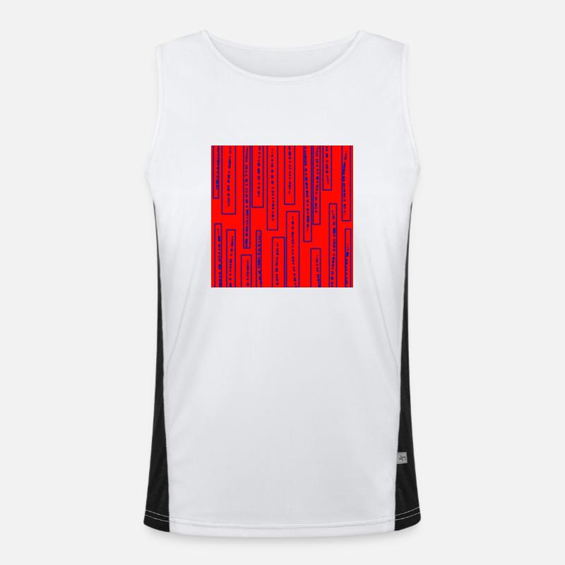 red blue design Men's Functional Contrast Tank Top 